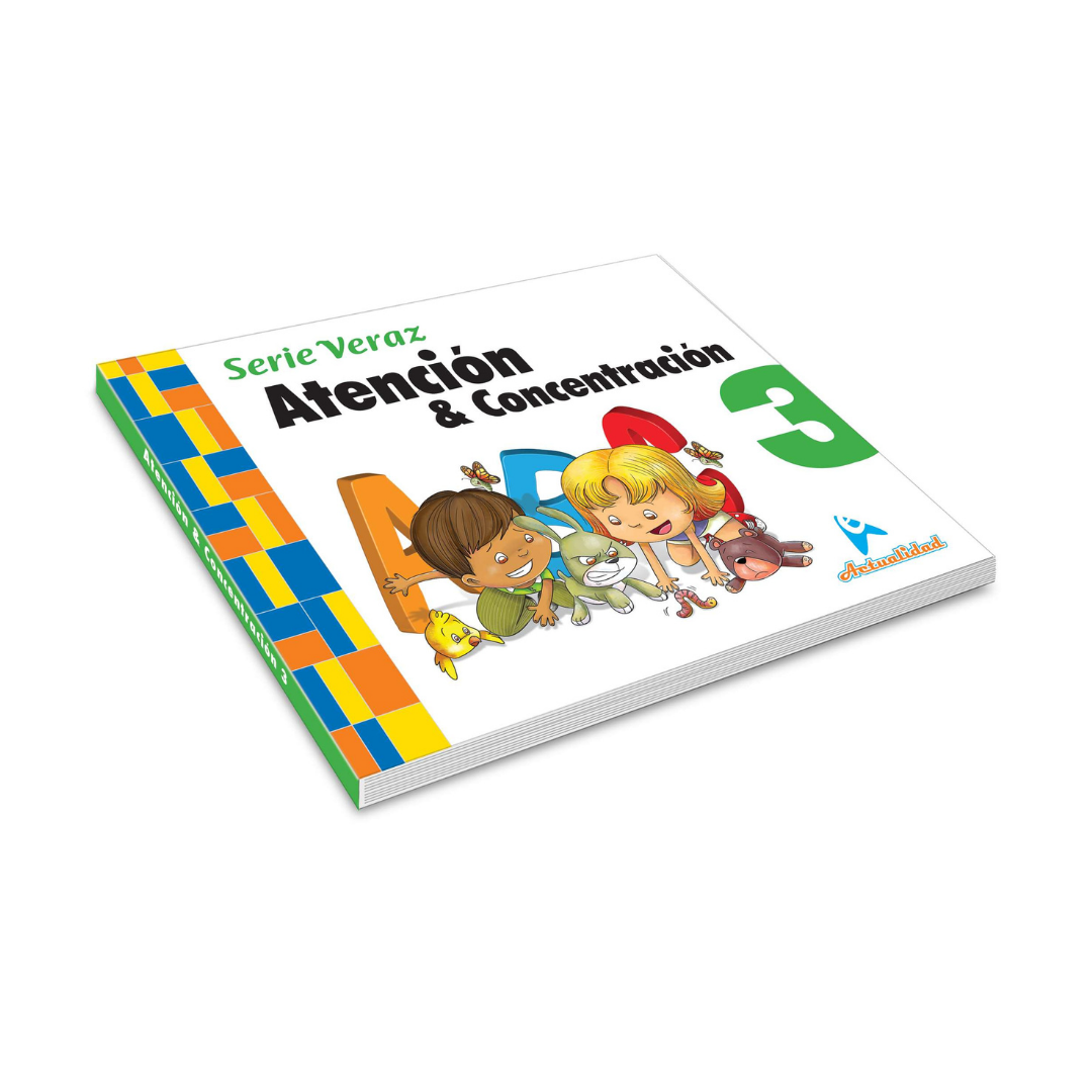 Libro Atención y concentración Serie Veraz 3, nivel inicial