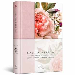 Biblia tela rosa con flores – versión Reina-Valera 1960