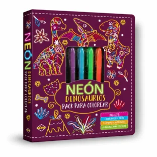 NEÓN DINOSAURIOS, PACK PARA COLOREAR
